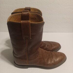 Justin Boots Men's Roper Leather Western Boots 3163 Marbled Brown Size 9B